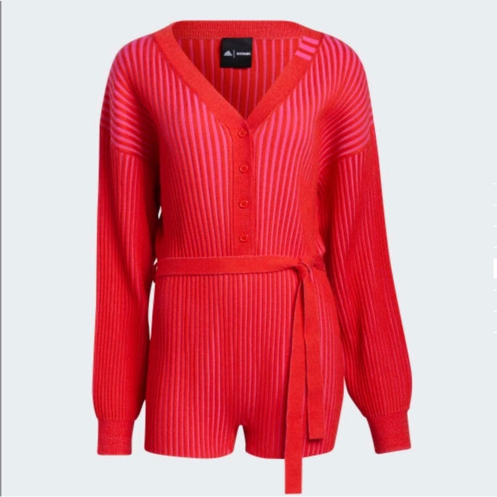 IVY PARK Vibrant Red Knit Jumpsuit